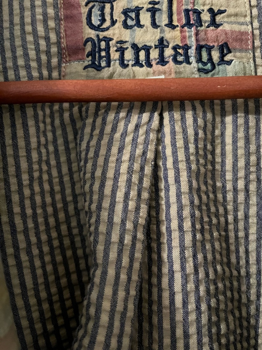 Tailor Vintage Plaid Patchwork Blazer in Beige, Green & Red - Picture 14 of 14